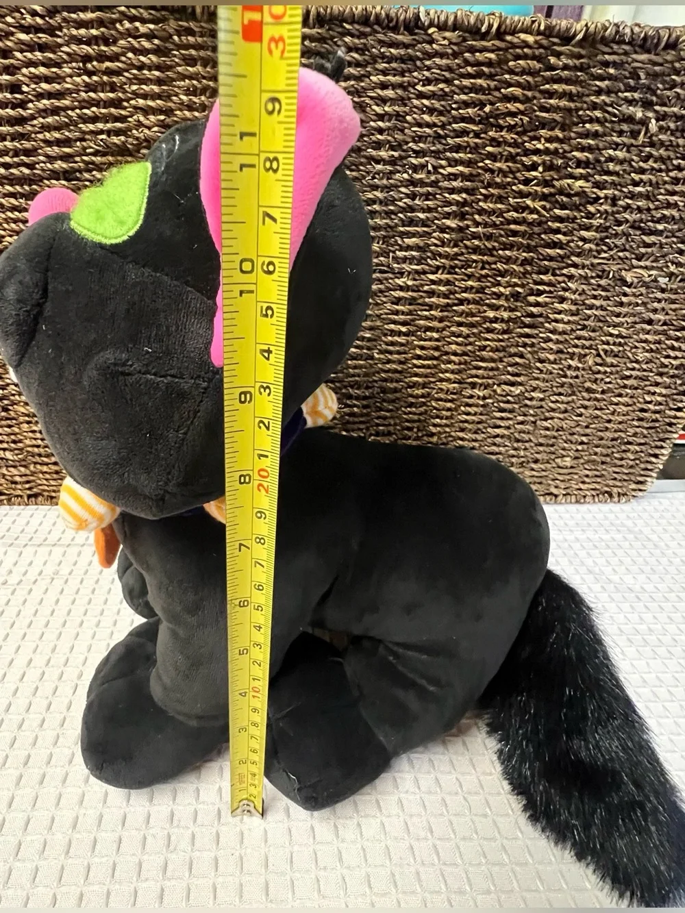 Vintage Commonwealth Happy Haunters Black Cat Halloween Plush Vampire Teeth
